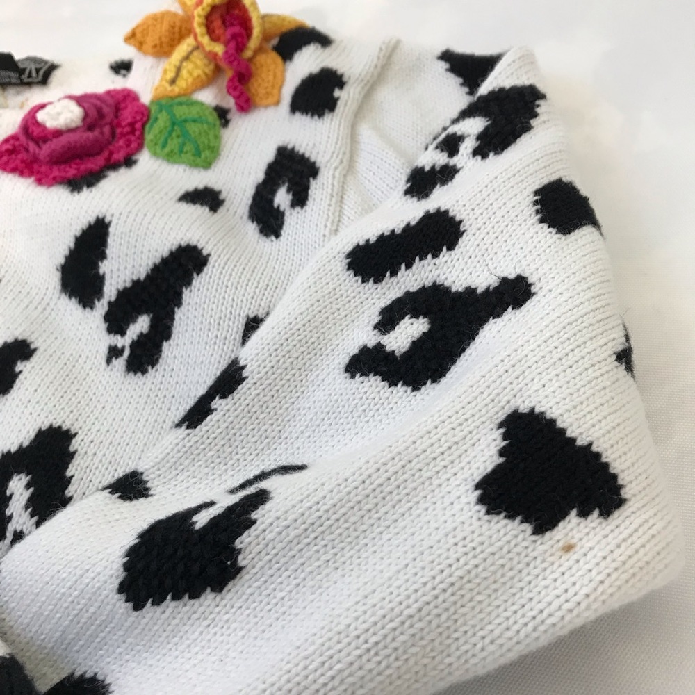 90s Vintage Hand Knit Spring Ugly Sweater Floral - Picture 8 of 8